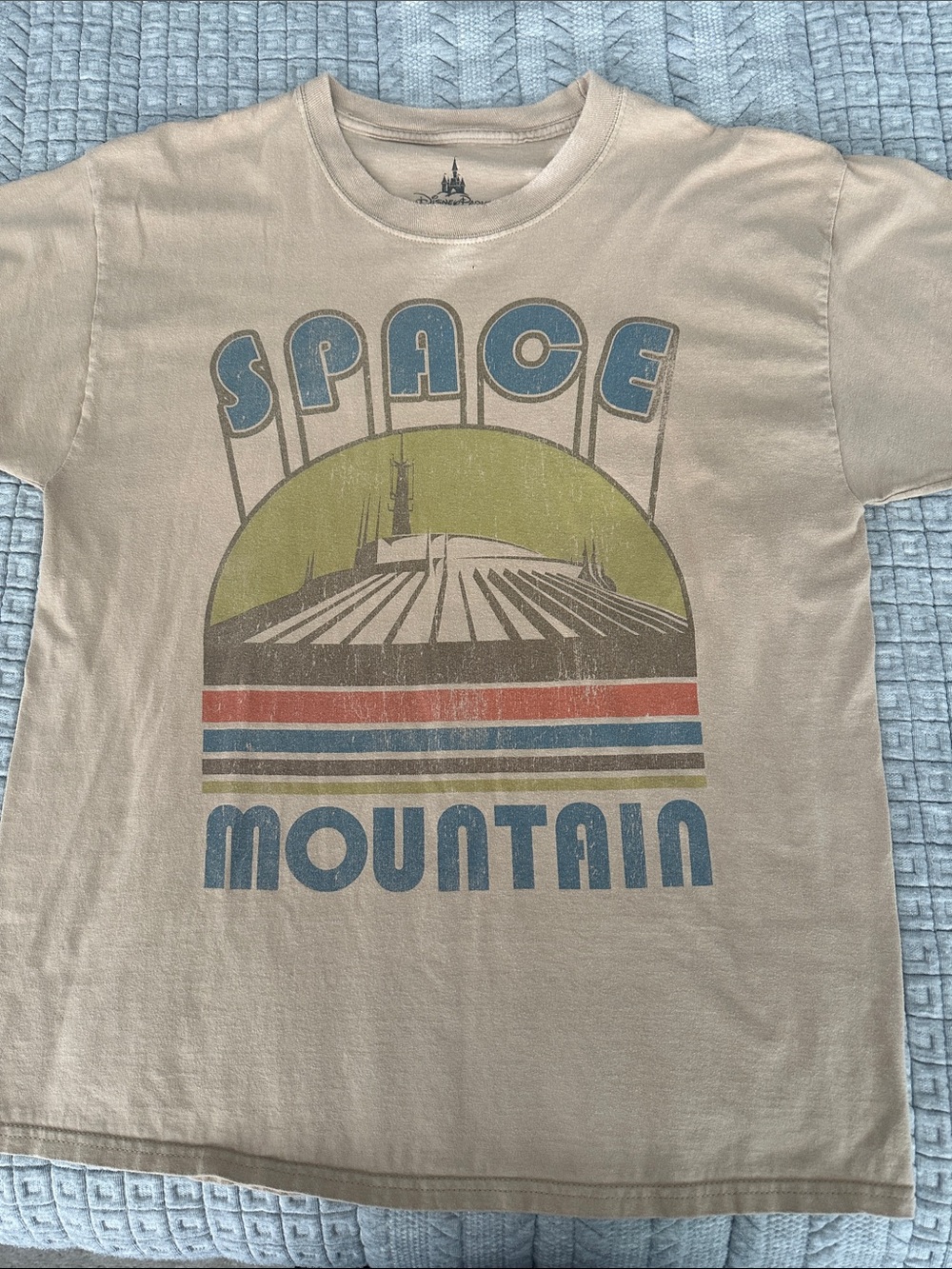 Disney Parks Space Mountain Tan Retro Graphic Tee  Shirt